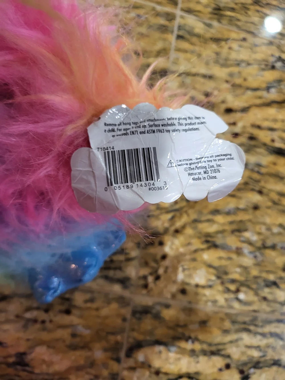 The Petting Zoo Tutti Frutti Rainbow Ostrich Plush w/ Tag